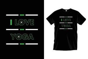 j'aime le yoga. conception de t-shirt de typographie d'exercice de méditation de yoga inspirant moderne pour les impressions, les vêtements, le vecteur, l'art, l'illustration, la typographie, l'affiche, le modèle, la conception de tee-shirt noir à la mode. vecteur