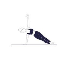 mince jeune femme faisant du sport, des exercices de pilates et de yoga isolés sur fond blanc. conception d'illustration vectorielle de sport vecteur