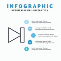 fin vers l'avant dernière ligne suivante icône avec 5 étapes présentation infographie arrière-plan vecteur