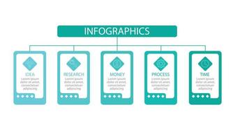 infographie d'entreprise avec 5 étapes ou éléments. illustration vectorielle. vecteur