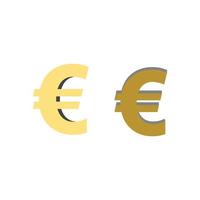 Modèle de conception d'illustration d'icône vectorielle d'argent en euros - vecteur