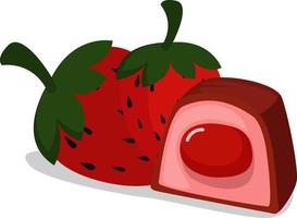 Bonbons aux fraises, illustration, vecteur sur fond blanc