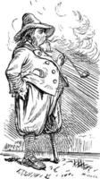 homme fumant des pipes, illustration vintage vecteur