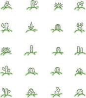 cactus et plantes grasses, illustration, vecteur sur fond blanc.