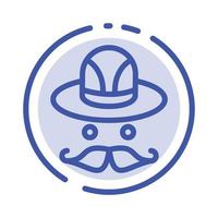 casquette chapeau canada bleu pointillé ligne icône vecteur