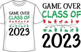 jeu sur la conception de t-shirt de noël classe 2023 vecteur