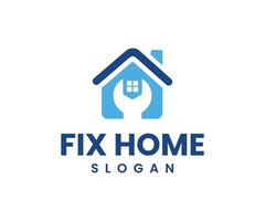 logo de réparation à domicile. maison, immobilier, construction, logo du bâtiment vecteur