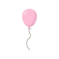 ballon en style cartoon. bouquet de ballons pour anniversaire et fête. ballon volant avec corde. ballon rose isolé sur fond blanc. vecteur