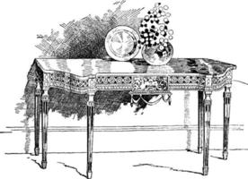 table hepplewhite, illustration vintage. vecteur