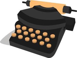 Machine à écrire rétro, illustration, vecteur sur fond blanc