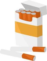 Paquet de cigarettes , illustration, vecteur sur fond blanc