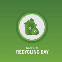 illustration vectorielle de la journée nationale du recyclage. conception simple et élégante vecteur