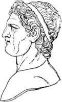 ptolémée en illustration vintage de profil vecteur