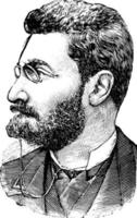 joseph pulitzer, illustration vintage vecteur