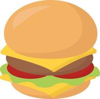 hamburger, illustration, vecteur sur fond blanc.