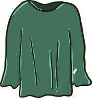 Pull vert, illustration, vecteur sur fond blanc.