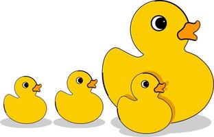 canards jaunes, illustration, vecteur sur fond blanc.