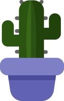 cactus saguaro dans un pot violet, icône illustration, vecteur sur fond blanc