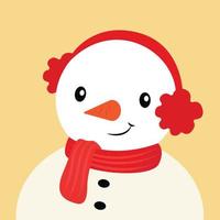 bonhomme de neige avec foulard rouge, illustration, vecteur sur fond blanc.