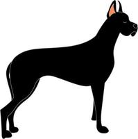 gros chien noir, illustration, vecteur sur fond blanc.