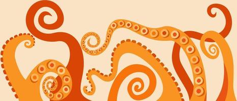 tentacules de poulpe. illustration décorative de vecteur. vecteur