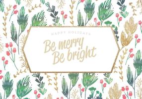 Gold Glitter Holiday Card Vector