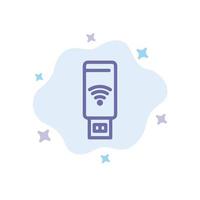 signal de service wifi usb icône bleue sur fond de nuage abstrait vecteur