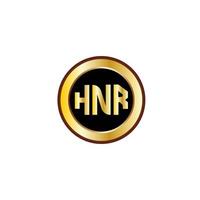 création créative de logo de lettre hnr avec cercle doré vecteur