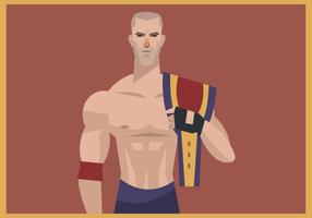 Lutteur avec la lutte Champion Belt Vector