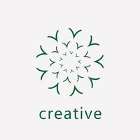 création de logo vectoriel plat simple fleur ligne abstraite