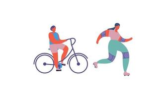 personnes faisant des activités sportives vecteur d'illustration