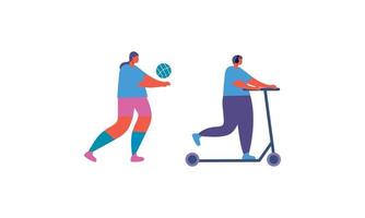 personnes faisant des activités sportives vecteur d'illustration