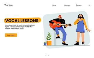 bannière web de cours de chant de l'école de musique, cours vecteur