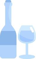 bouteille de vin et verre, illustration, vecteur sur fond blanc.