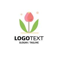 fleur floral nature printemps modèle de logo d'entreprise couleur plate vecteur