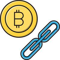 illustration vectorielle de lien bitcoin sur fond.symboles de qualité premium.icônes vectorielles pour le concept et la conception graphique. vecteur