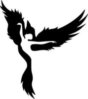 silhouette de danseur de ballet et impression d'art d'oiseau vecteur