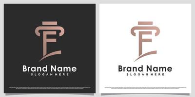 modèle de conception de logo de cabinet d'avocats pour l'icône de l'entreprise avec la lettre f et le concept unique créatif vecteur
