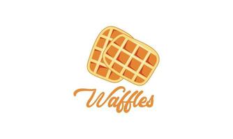 gaufre dessert aliments sucrés boulangerie logo vecteur