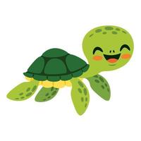 dessin animé d'une tortue de mer vecteur