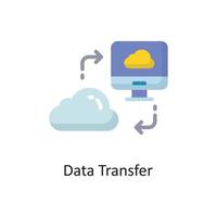 illustration de conception d'icône plate vecteur de transfert de données. symbole de cloud computing sur fond blanc fichier eps 10