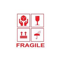 concept de vecteur icône logo fragile