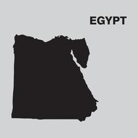 silhouette de l'egypte carte vecteur de couleur noire