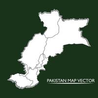 vecteur de carte pakistan noir et blanc
