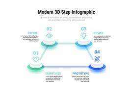 infographie 3d moderne en 4 étapes vecteur