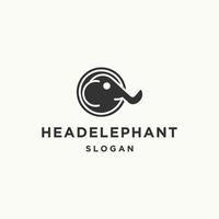 modèle de conception plate d'icône de logo d'éléphant de tête vecteur
