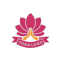 logo yoga. méditation de relaxation, pleine conscience, vecteur de concentration