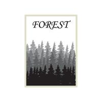 conception graphique d'illustration d'affiche de forêt de pins vecteur