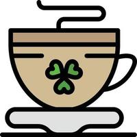 thé café tasse irlande plat couleur icône vecteur icône modèle de bannière