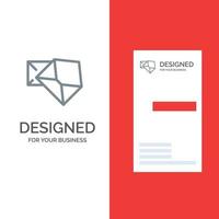 message de courrier d'entreprise ouvert création de logo gris et modèle de carte de visite vecteur